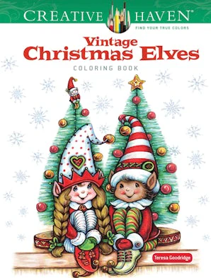 Creative Haven Vintage Christmas Elves Coloring Book